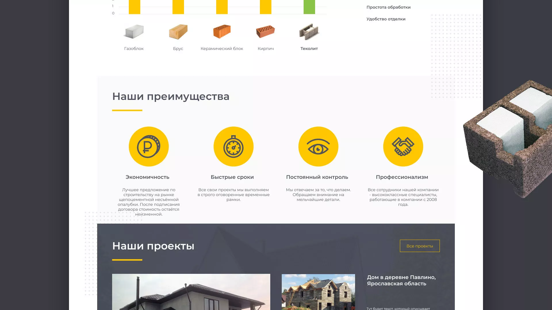 Создание сайта для строительной компании «ЭКОДОМ» в Новоузенске